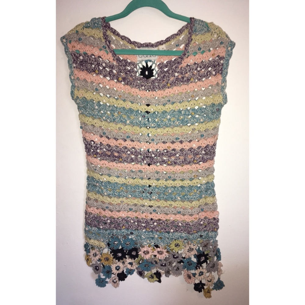 Edie crochet tunic top